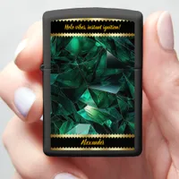 Shimmering Emerald Holographic Facets Zippo Lighter