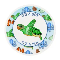 Sea Turtle Under the Sea Themed Baby Shower Edible Frosting Rounds