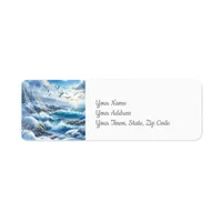 Winter Coastline Return Address Label