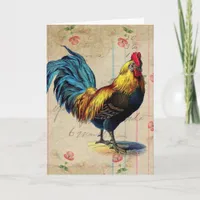 Vintage Rooster, Birthday Card