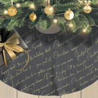 Black Gold Christmas Pattern#36 ID1009 Brushed Polyester Tree Skirt
