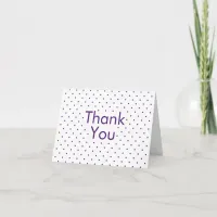 Purple on White Polka Dots Thank You Card