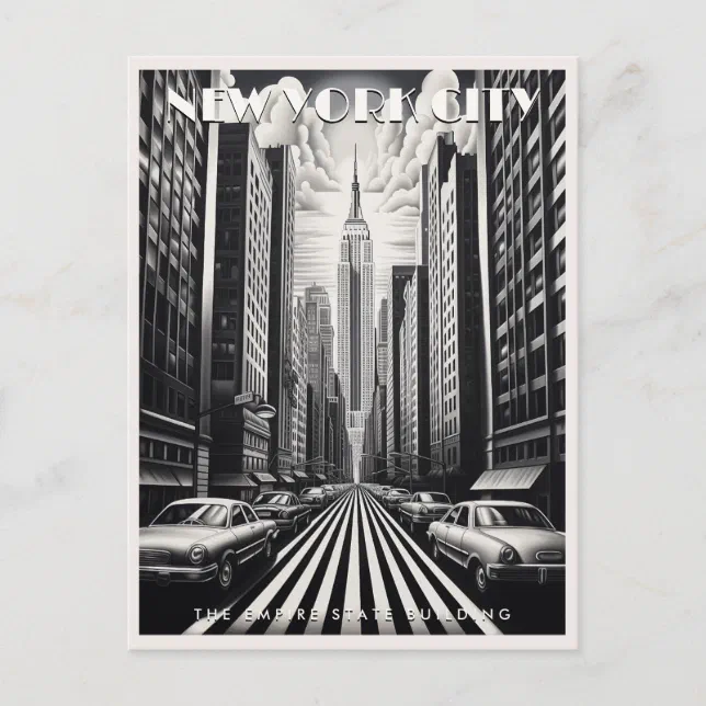 Empire State New York USA Travel Vintage Art Postcard