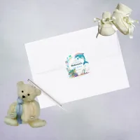 Cute baby underwater thank you square sticker