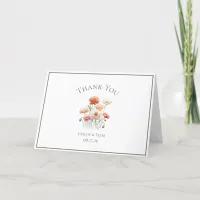 Elegant Poppies Flower Wedding Thank You Card