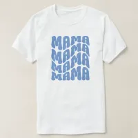 Blue Retro Groovy Cute Mama Mothers Day Mom  T-Shirt