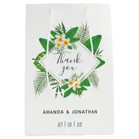 Watercolor tropical foliage Wedding Guest Favor Medium Gift Bag