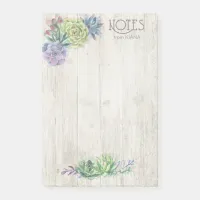 Succulents and Rustic Wood Wedding ID515 Post-it Notes
