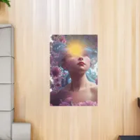 Vicky has her head in the floral clouds AI Art Rug