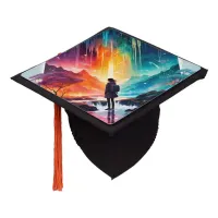 Starry Night Wanderlust: A Whimsical Adventure Graduation Cap Topper