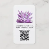 *~* Cosmic Sparkling Magical Magenta QR Crystal Business Card