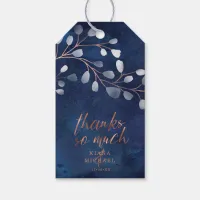Watercolor Snowdrops Thank You Navy/Copper ID726 Gift Tags