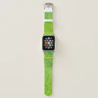 Green Glitter Artsy Abstract Monogram Apple Watch Band