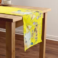 Cute Watercolor Cottagecore Yellow on yellow | Medium Table Runner