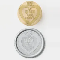 Silver Wedding Couple Initials Love Heart Custom Wax Seal Stamp