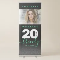 Modern Girly Mint Green 20 and Trendy Retractable Banner