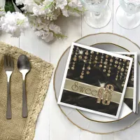 Satin Jewel Sweet Sixteen Black Gold ID260 Napkins