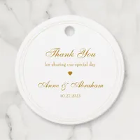 Luxury Gold Flowers Pattern Wedding Thank You Favor Tags