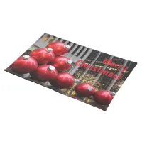 Huge Christmas Ball Ornaments in NYC Cloth Placemat