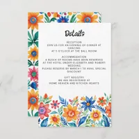 Colorful Mexican Floral Fiesta Wedding Enclosure Card