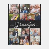 We Love You Grandpa | Heart Photo Collage  Fleece Blanket