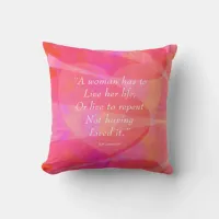 Watercolor Inspirational Quote For Women Throw Pillow