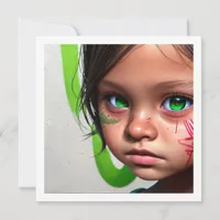 Tribal Kids | Little Futuristic Girl Green Eyes