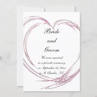 Pink Abstract Heart Marriage Announcement