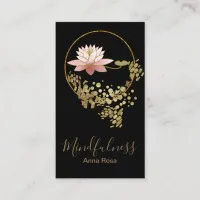 *~* Yoga Meditation Mindfulness Lotus Gold Glitter Business Card