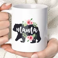 Mama Bear Elegant Rustic Floral Flowers Mom Coffee Mug