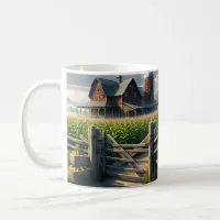 Rustic Farm House with a Cornfield Ai Art Coffee Mug