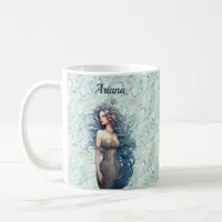 Beautiful Blue-Haired Mermaid  Coffee Mug