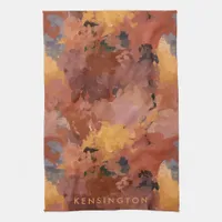 Trendy Abstract Terracotta Rust Brown Kitchen Towel