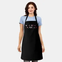 Nail Artist Salon Elegant Black Pink Manicurist Apron