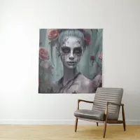 Zombie Girl in the Roses  Tapestry