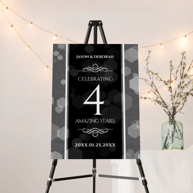 Elegant 4th Linen Wedding Anniversary Celebration Foam Board