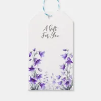 Elegant Purple Flowers Gift Tags