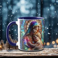 Virgin Mary and Baby Jesus Stained Glass Mug