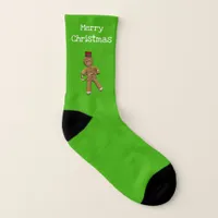 Dancing Cartoon Gingerbread Man Socks