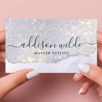 Holographic Purple Glitter Luxury Glam Iridescent Business Card