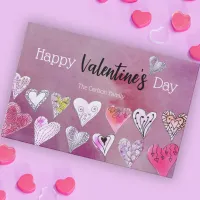 Romantic Doodle Hearts Valentine's Paper Placemat