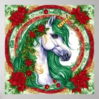 Christmas Unicorn Poster