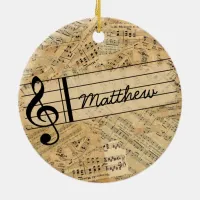 Pieces of Vintage Music ID389 Ceramic Ornament