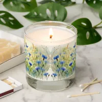 Watercolor Blue Floral Cornflower Germany | Scented Candle