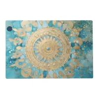 *~* Teal Artsy AP2 Mandala laminated placemat