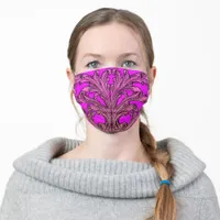 Unique Vintage Swirl Ombre Pink Adult Cloth Face Mask