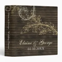 Rustic Barnwood Flourish Wedding Planner 3 Ring Binder