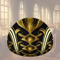 Elegant art deco pattern in black and gold paperweight