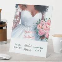 Bridal Shower Signature Cocktails Pedestal Sign