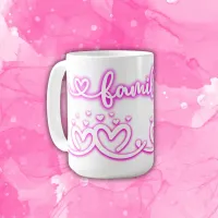 Simple Heart Family in Pink | Coffee Mug